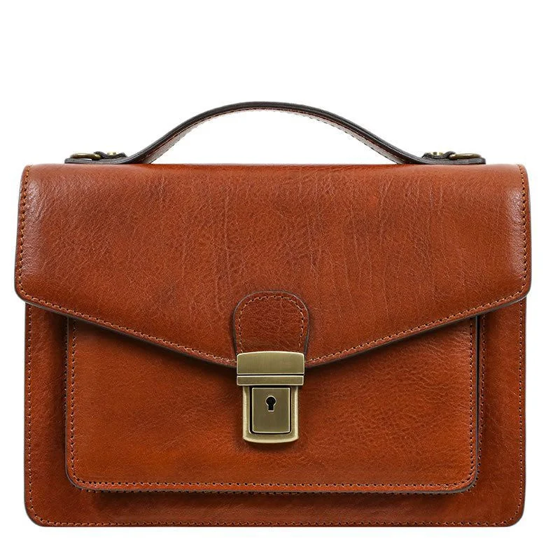 Designer briefcases for executivesSmall Full Grain Italian Leather Briefcase - Nine Stories