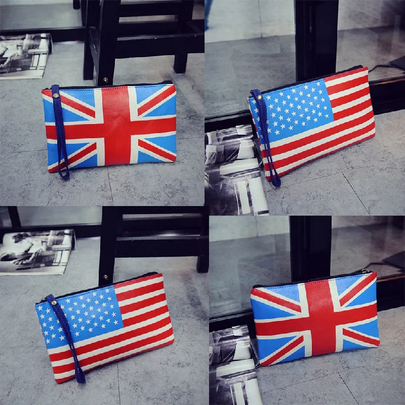 Durable briefcases for heavy-duty useFashion Lady Classic Vintage Flag Clutch Bag