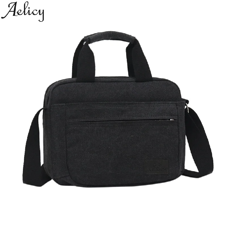 Briefcases with ergonomic handles and strapsMen's  Canvas Solid Color Totes Business