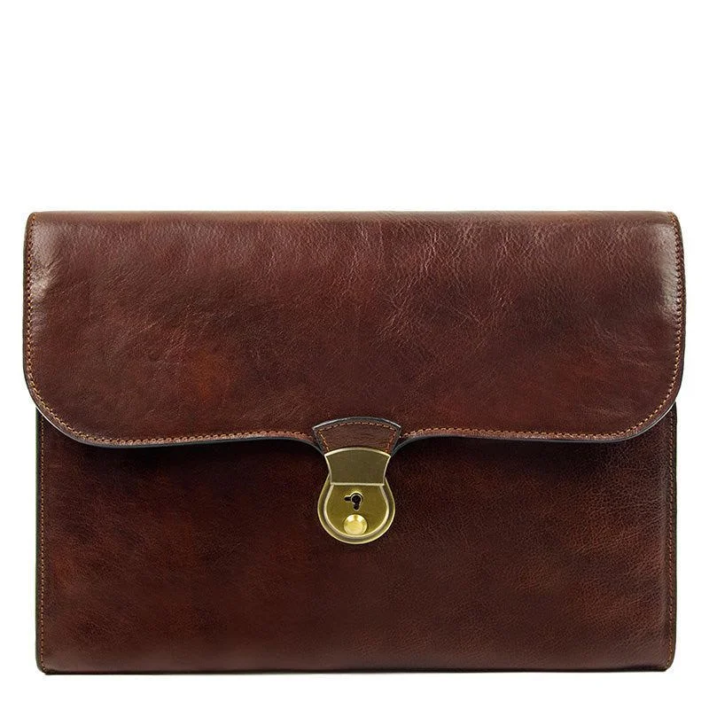 Affordable briefcases for studentsFull Grain Italian Leather Portfolio Document Holder - Age of Innocence