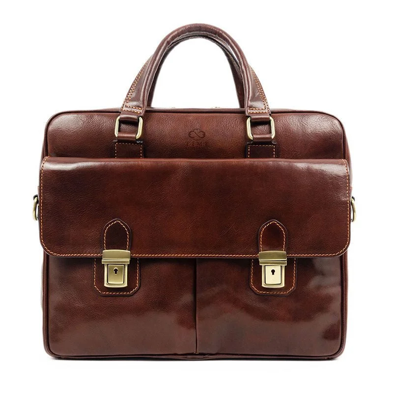Vintage-style briefcases for a classic lookBrown Full Grain Italian Leather Briefcase Laptop Bag - The Stand Vintage-style briefcases for a classic lookBrown Full Grain Italian Leather Briefcase Laptop Bag - The Stand