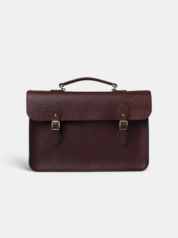 Affordable briefcases for studentsThe Briefcase - Oxblood Saffiano