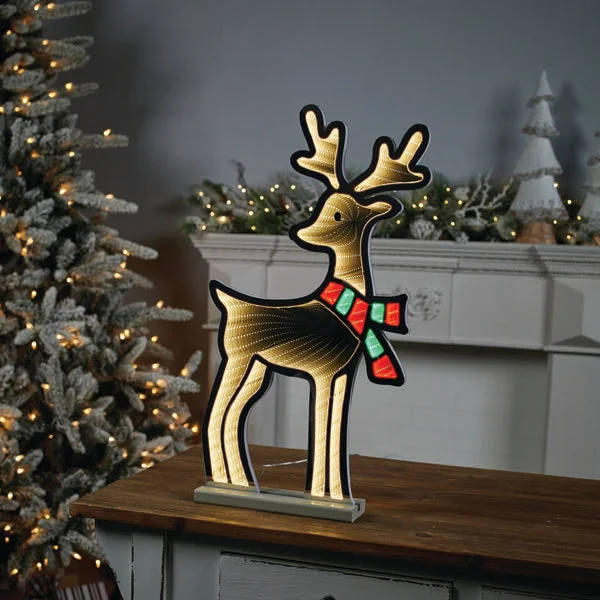 LED String Lights with Warm White GlowInfinity Light – Deer with Scarf – 23.5”