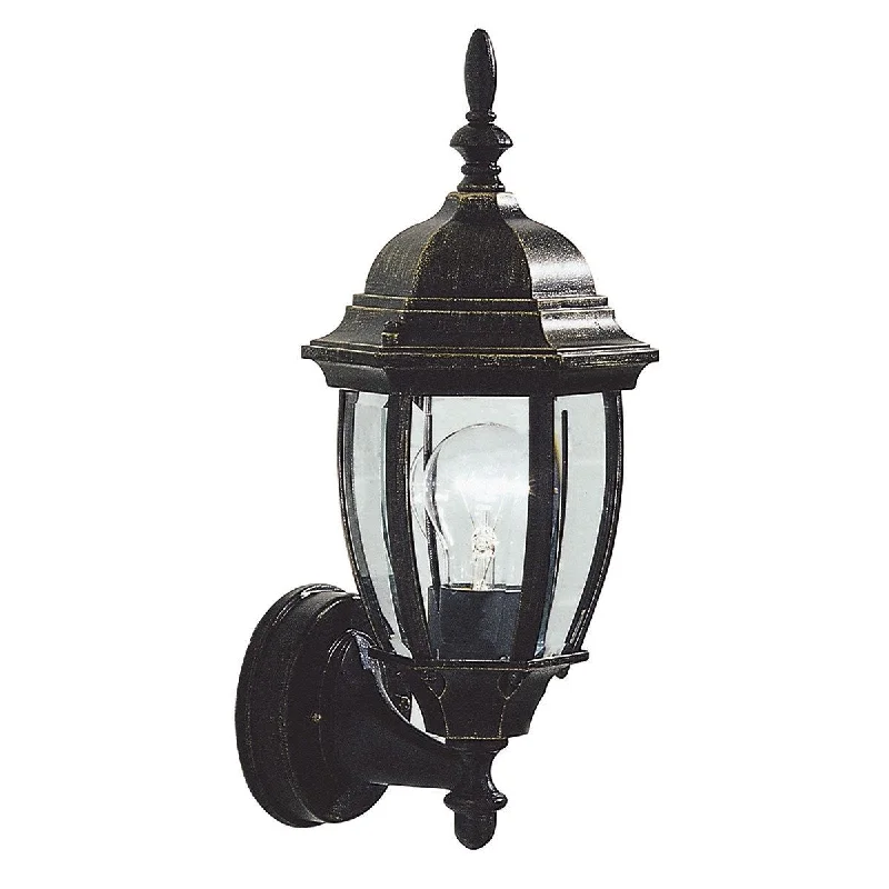 coastal style wall lamps with nautical elements for beachfront homesNorwood Black/Gold Exterior Wall Light - ID 5890