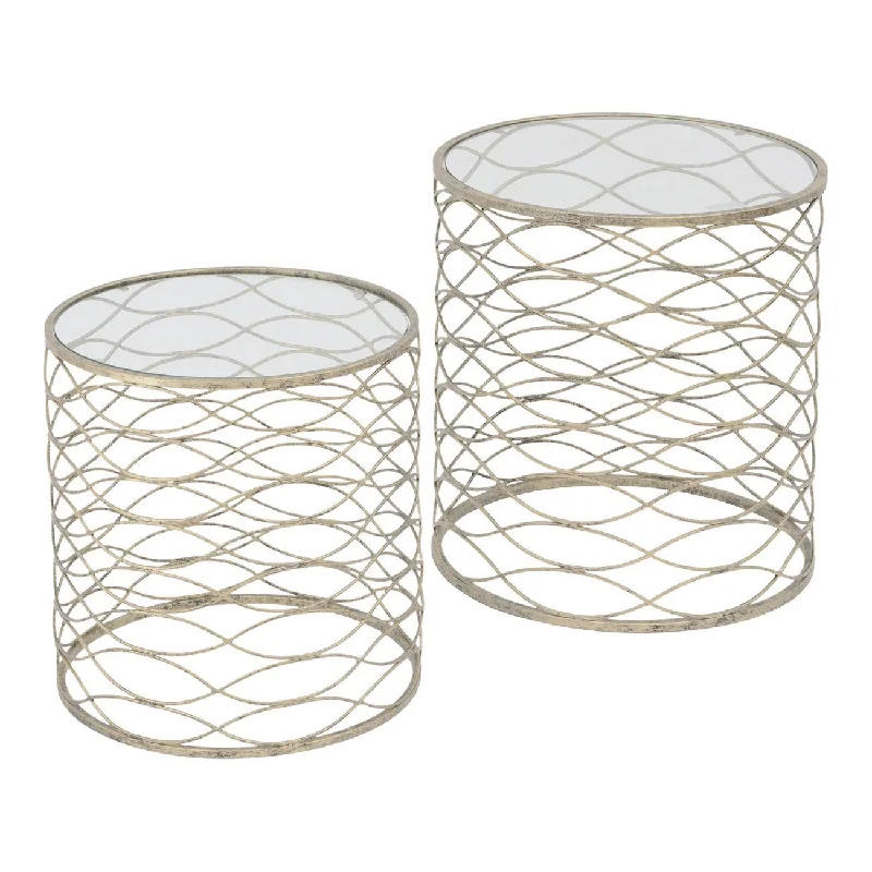 Libra Set Of 2 Gold Nesting Side Tables