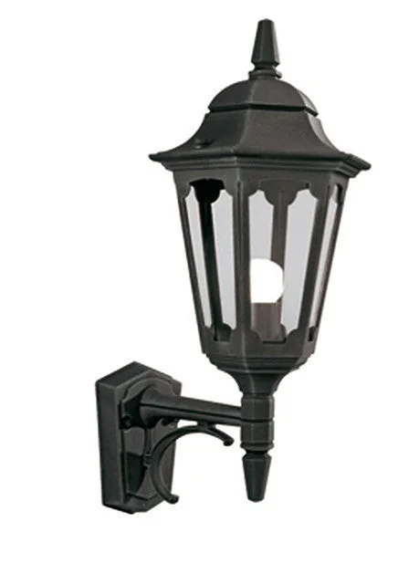 asian - inspired wall lamps with bamboo or paper shades for a zen - like Regent Black Outdoor Up Wall Lantern - ID 5723