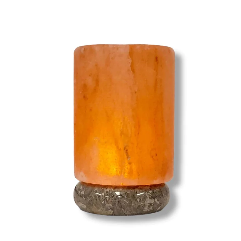 Traditional Lava Lamps with Original Liquid and Wax CombinationsCylinder Shape USB Himalayan Salt Lamp on Marble Base