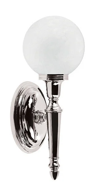 art deco wall lamps with geometric patterns for a retro - inspired bathroomDulwich Bathroom Single Wall Light Polished Nickel - ID 3242