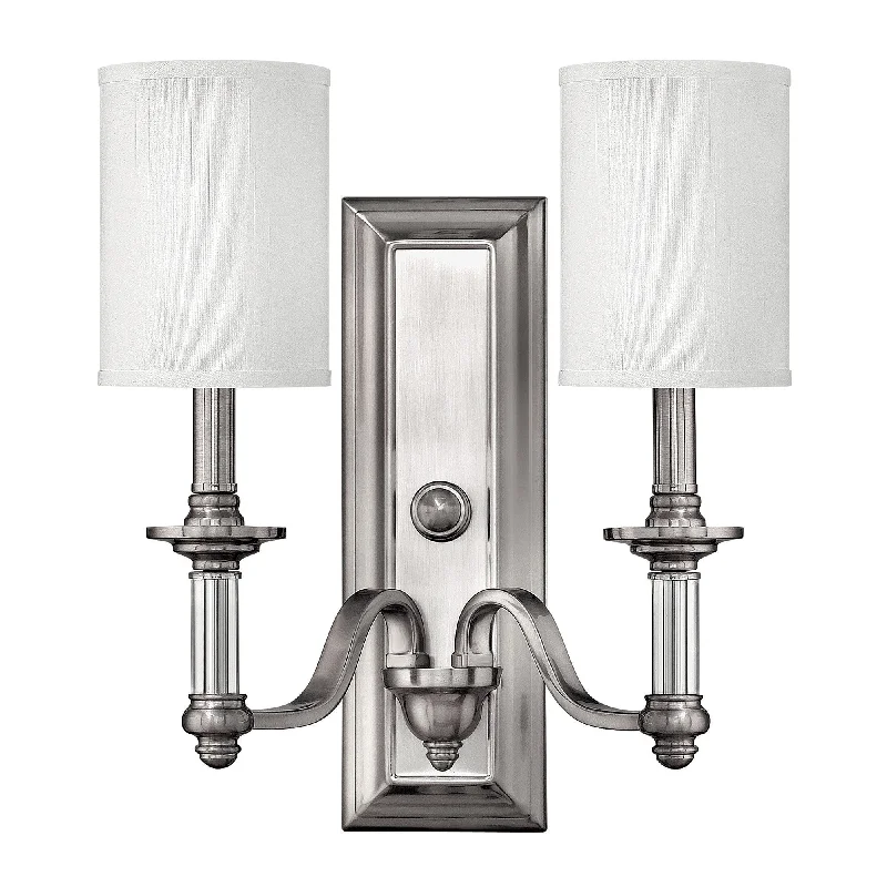 victorian style wall lamps with intricate metalwork for traditional entrywaysHyde Park Brushed Nickel 2 Light Wall Light - ID 7148 victorian style wall lamps with intricate metalwork for traditional entrywaysHyde Park Brushed Nickel 2 Light Wall Light - ID 7148
