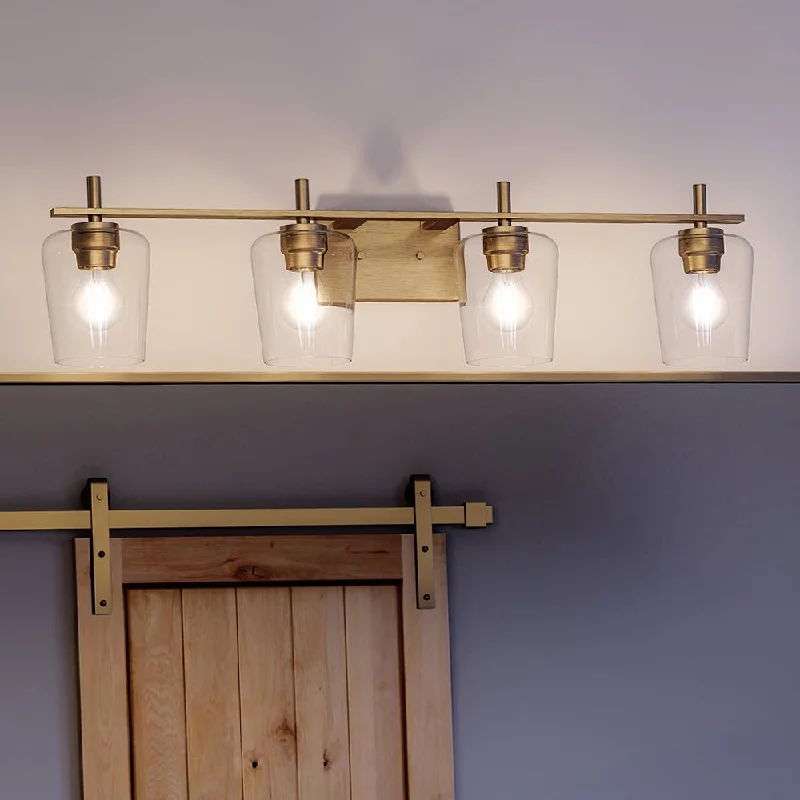 Industrial Flood Lighting for Outdoor Loading DocksUHP4207 New Traditional Bath Light 8.5''H x 34''W, Olde Brass Finish, Swan-Hill Collection