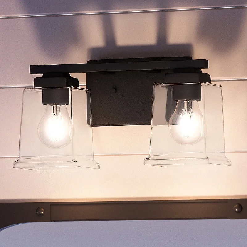 Color - Tunable Industrial Lighting for Special ApplicationsUHP4295 Craftsman Bath Light 7''H x 12.25''W, Midnight Black Finish, Houston Collection