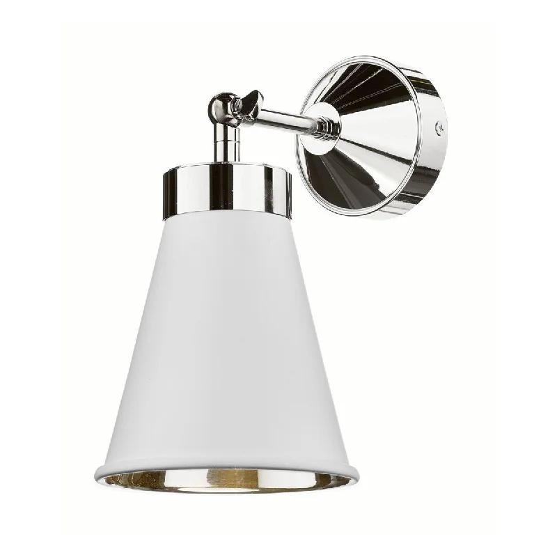 ceramic wall lamps with hand - painted designs for an artistic touchHyde Chrome and White Single Wall Light - ID 7871