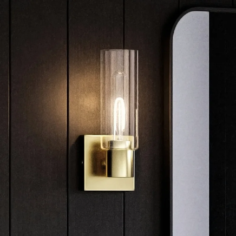 Shock - Resistant Industrial Lighting for Vibrating Machinery AreasUHP4055 Cosmopolitan Wall Sconce 12.625''H x 5''W, Satin Gold Finish, Tustin Collection