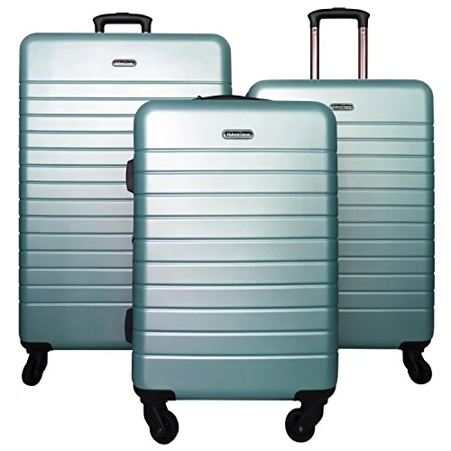 3 PC Luggage Set Durable Lightweight Spinner Suitecase LUG3 SK0040 SAGE
