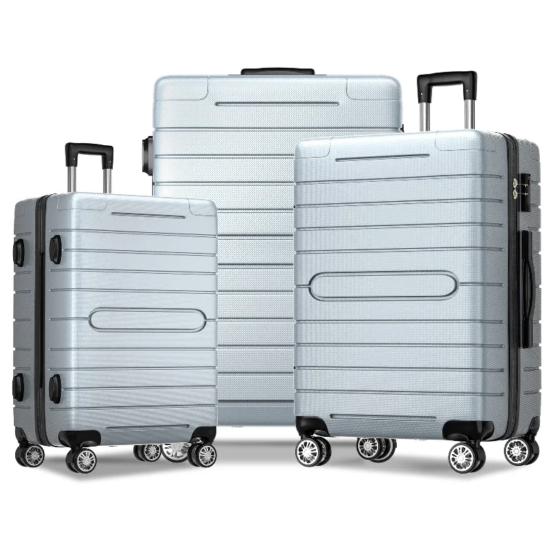 3 Piece Luggage Sets, Trunk Set, Hardside Checked Spinner Luggage Set with TSA Lock, 20in/24in/28in 3 Piece Luggage Sets, Trunk Set, Hardside Checked Spinner Luggage Set with TSA Lock, 20in/24in/28in