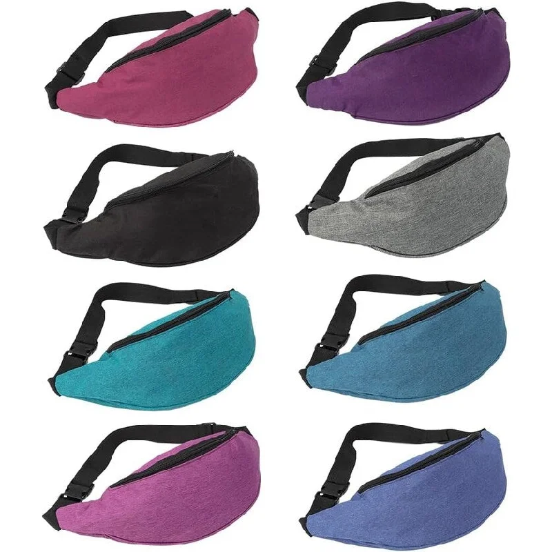 8pcs Zipper Waist Bag Outdoor Sports Colorful Workout Traveling Running Wear-resistant Fanny Pack