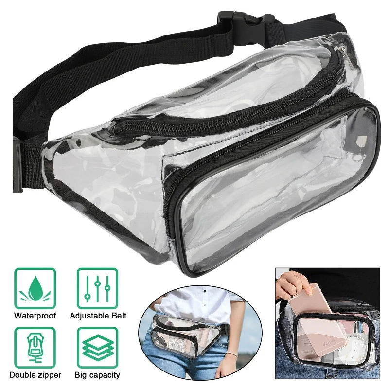 Clear Transparent Waist Pouch with Adjustable Strap