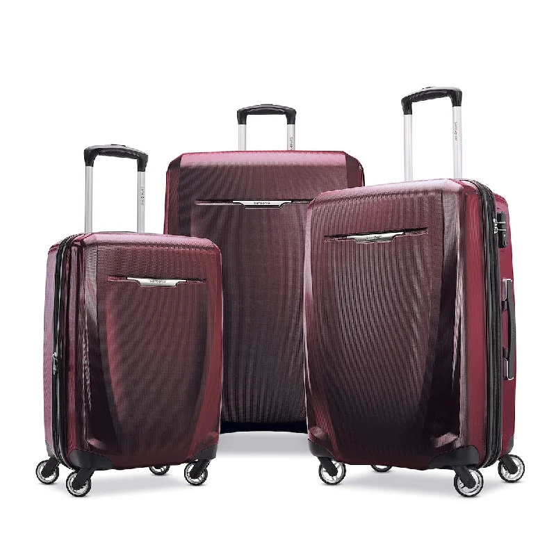Hardside Expandable Luggage with Spinners, Burgundy, 3-Piece Set (20/25/28)