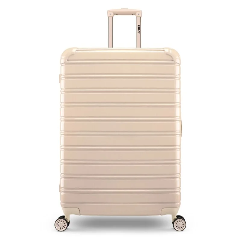 iFLY 28" Hardside Luggage Fibertech Checked Luggage, Champagne| |