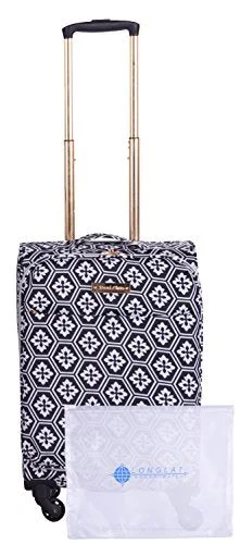 Jenni Chan Adra 2-Piece Set 20" Upright Spinner +311 Bag, Black/White