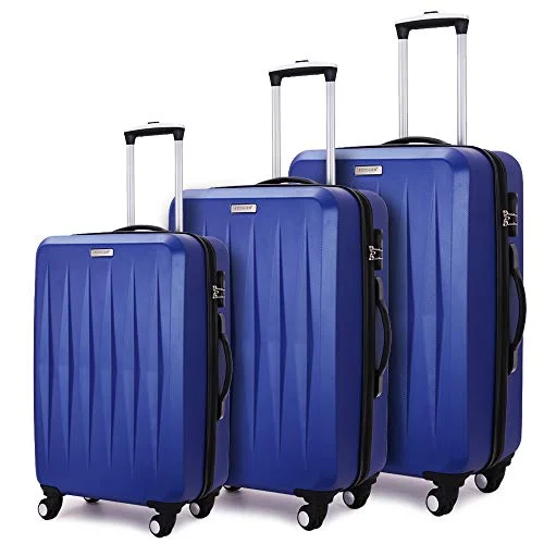 Luggage 3 Piece set ABS Hardshell with Spinner Durable and Lightweight 3 PC Suitcase sets 20 24 28 inch, Free Backpack Inside (Cobalt Blue 2) Luggage 3 Piece set ABS Hardshell with Spinner Durable and Lightweight 3 PC Suitcase sets 20 24 28 inch, Free Backpack Inside (Cobalt Blue 2)