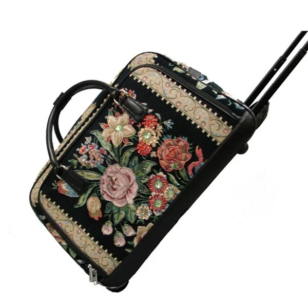 Mellow World Flower Shop Tapestry Rolling Duffel