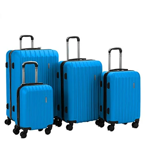 Murtisol 4 Pieces ABS Luggage Sets Hardside Spinner Lightweight Durable Spinner Suitcase 16" 20" 24" 28", 4PCS Blue Murtisol 4 Pieces ABS Luggage Sets Hardside Spinner Lightweight Durable Spinner Suitcase 16" 20" 24" 28", 4PCS Blue