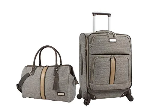 Nicole Miller Cameron Collection Expandable 2 Piece Luggage Set Spinner (One Size, Cameron Tan) Nicole Miller Cameron Collection Expandable 2 Piece Luggage Set Spinner (One Size, Cameron Tan)