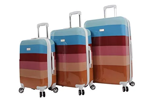 Nicole Miller Rainbow Hard-Sided 3-Piece Spinner Set: 28", 24", and 20" (One Size, Rainbow Spice) Nicole Miller Rainbow Hard-Sided 3-Piece Spinner Set: 28", 24", and 20" (One Size, Rainbow Spice)