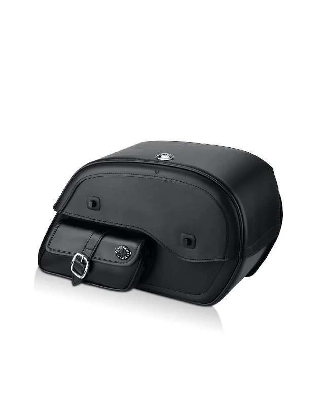 26L - Essential Side Pocket Large Triumph Thunderbird LT Shock Cutout Leather Motorcycle Saddlebags 26L - Essential Side Pocket Large Triumph Thunderbird LT Shock Cutout Leather Motorcycle Saddlebags