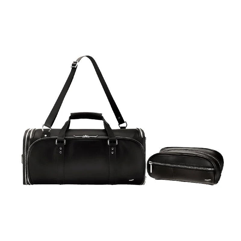 2-Piece Travel Set Leather Travel Bag & Dopp Kit