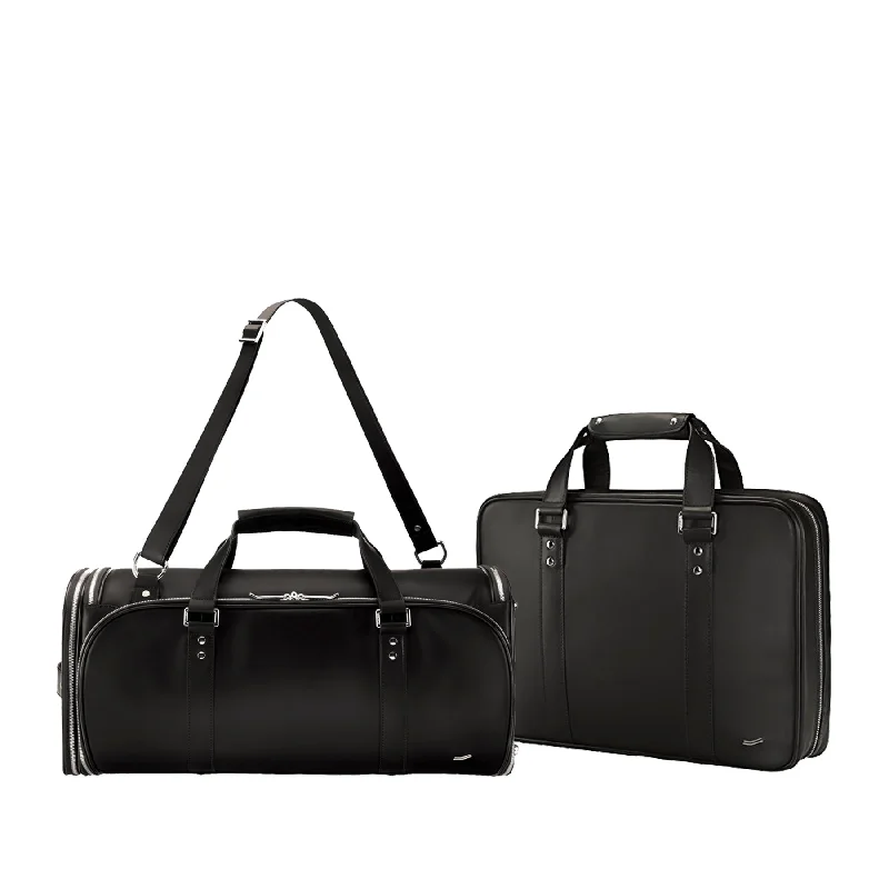 2-Piece Travel Set Leather Travel Bag & Leather Briefcase