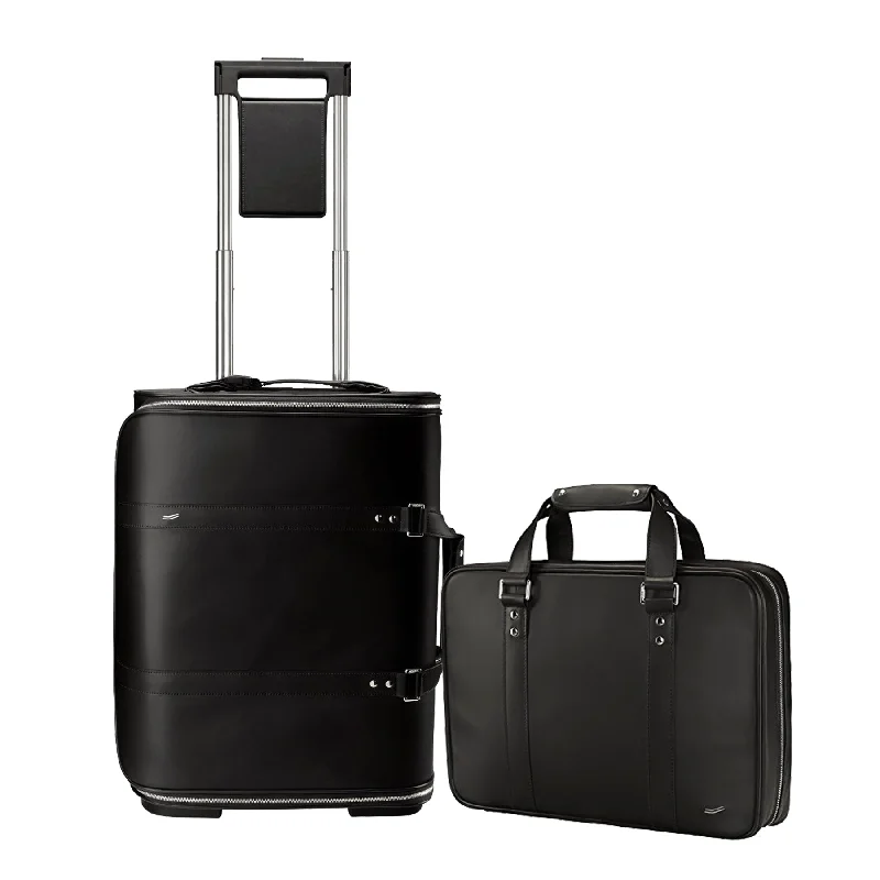 2-Piece Travel Set Zero Crease System & Leather Briefcase