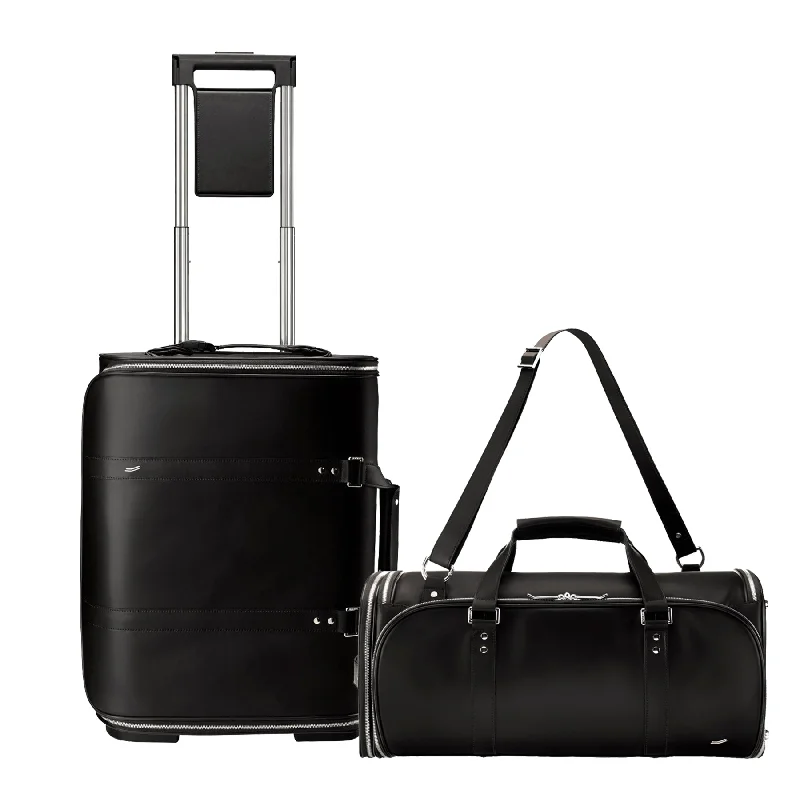 2-Piece Travel Set Zero Crease System & Leather Travel Bag