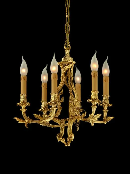 Chandeliers with Adjustable Height for Custom InstallationCast Brass Chandelier