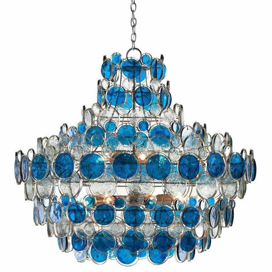 Mini Chandeliers for Adding Charm to Small SpacesSilver Leaf Painted Silver Blue Galahad Blue Chandelier