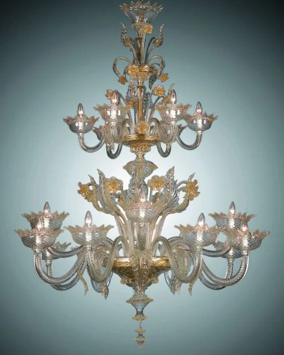Art Deco Chandeliers for a Retro - Glam LookLarge Murano Glass Foyer Chandelier