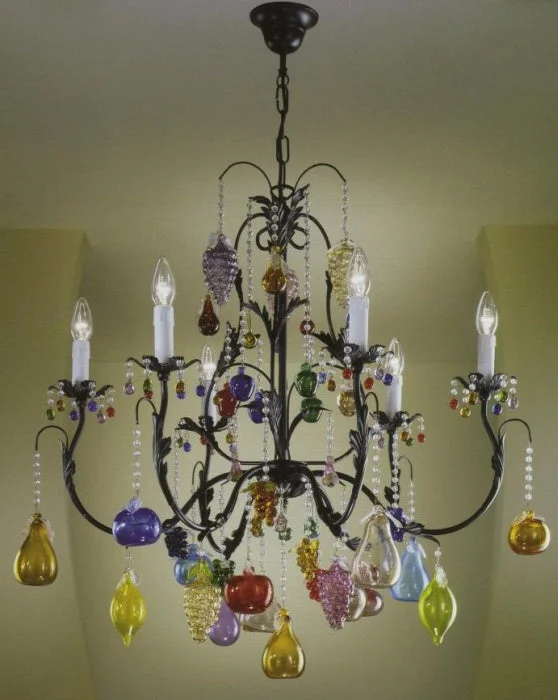 Chandeliers with Murano Glass for a High - End Artistic TouchMulti-Coloured 6 Light Murano Glass Fruit Chandelier Chandeliers with Murano Glass for a High - End Artistic TouchMulti-Coloured 6 Light Murano Glass Fruit Chandelier