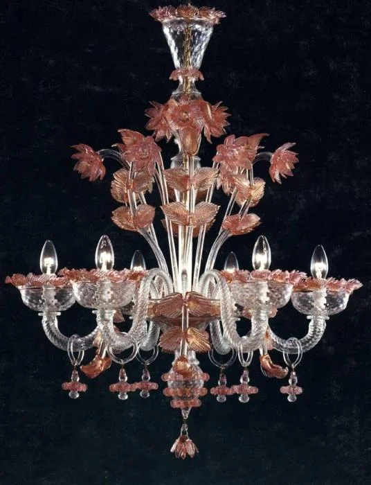 Mini Chandeliers for Adding Charm to Small SpacesMurano Chandelier With Ruby Flowers