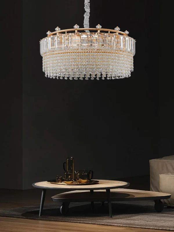 Bohemian - Style Beaded Chandeliers for Eclectic DecorLuminous Gold Cascade Chandelier