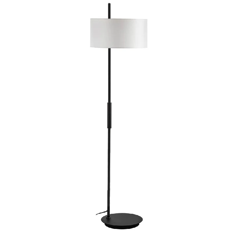 Industrial Style Floor Lamp with Exposed Bulbs for Loft Apartments1 Light Incandescent Floor Lamp, MB w/ WH Shade