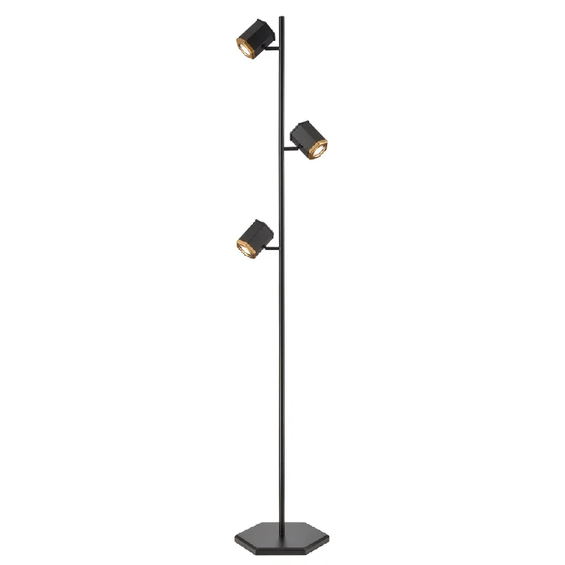 Glass Floor Lamp with Frosted Shades for Soft Diffused LightHexa 3 Light Floor Lamp