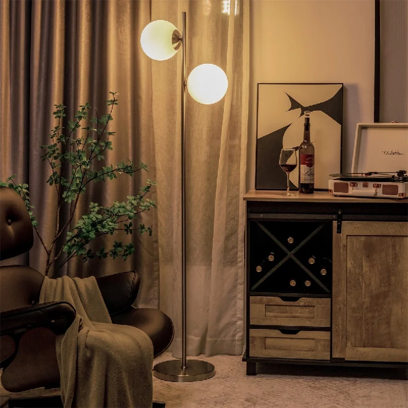 Industrial Style Floor Lamp with Exposed Bulbs for Loft ApartmentsLED Floor Lamp with 2 Bulbs and Foot Switch Industrial Style Floor Lamp with Exposed Bulbs for Loft ApartmentsLED Floor Lamp with 2 Bulbs and Foot Switch