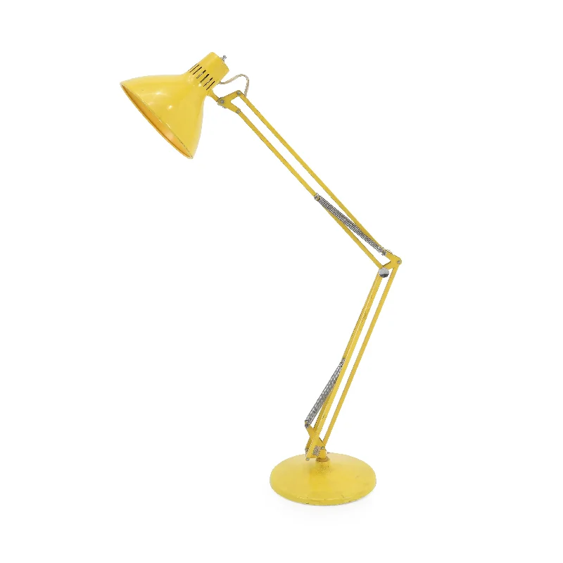 Industrial Style Floor Lamp with Exposed Bulbs for Loft ApartmentsYellow Swing Arm Floor Lamp