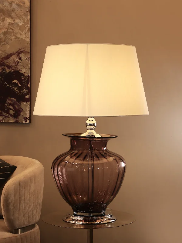 wooden table lamps with natural grain for a warm and organic feelChris Purple Table Lamp