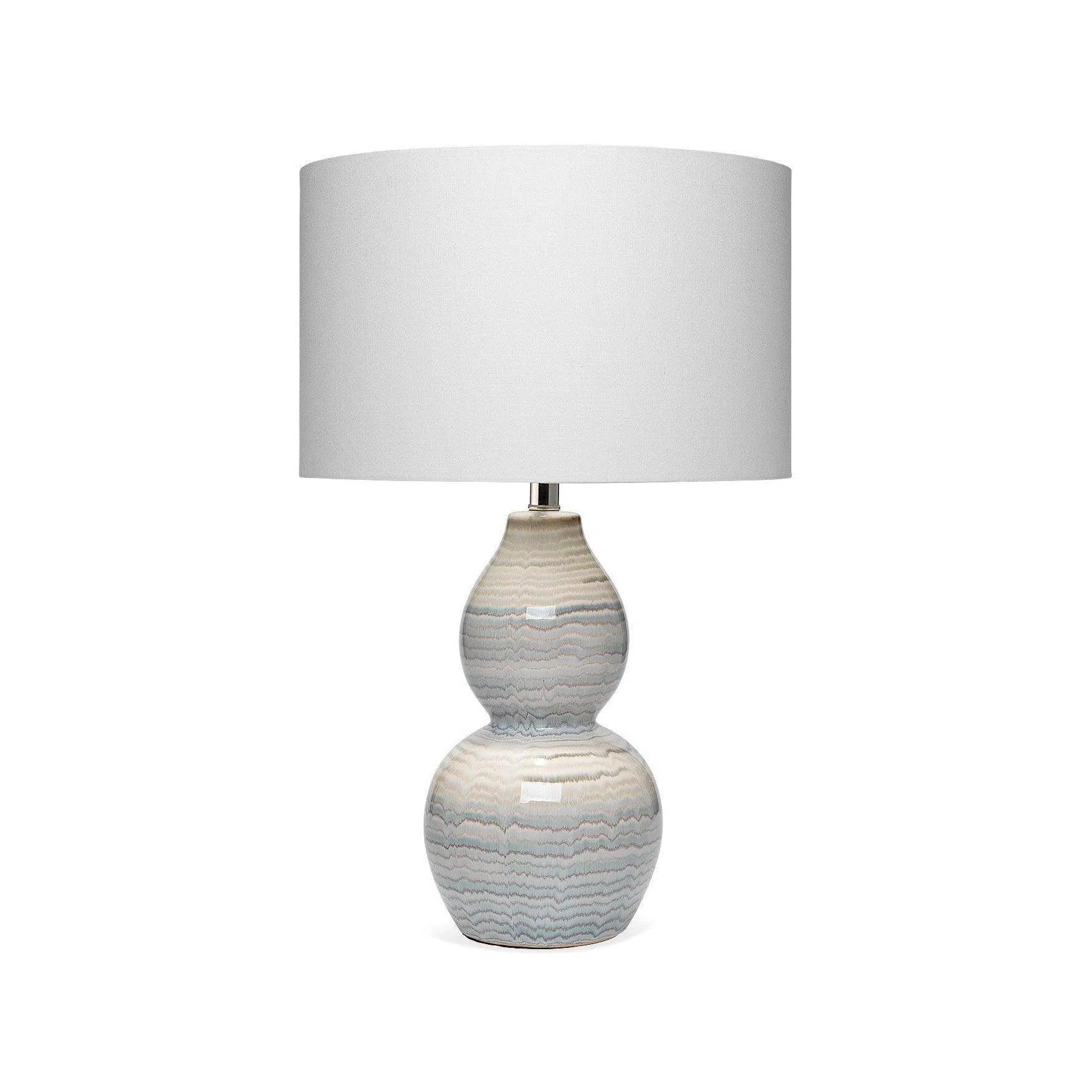 asian inspired table lamps with bamboo accents for a zen atmosphereCoastal Style White/Blue Ceramic Catalina Wave Table Lamp
