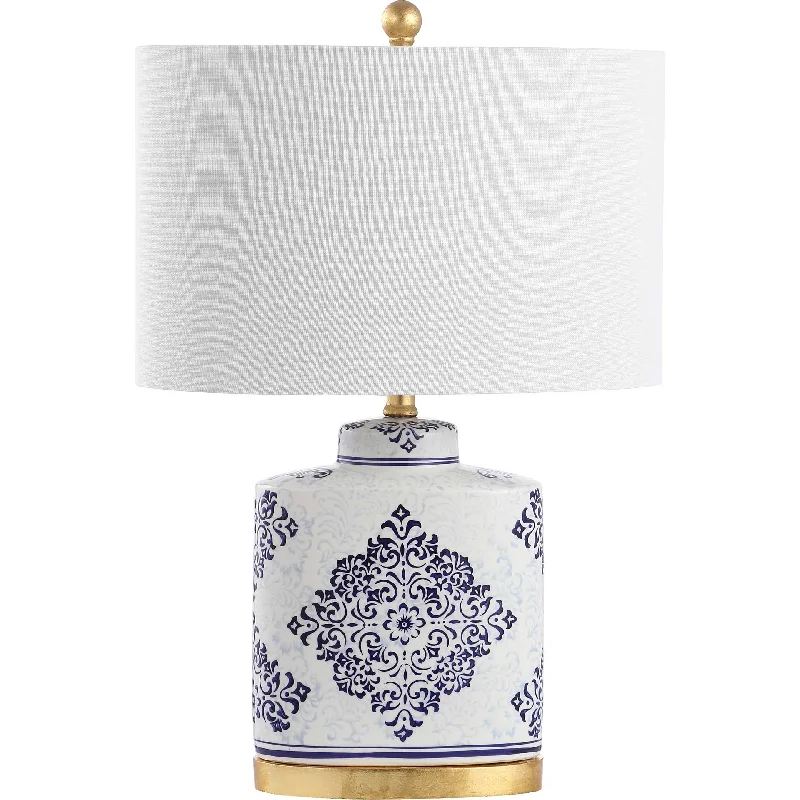 rustic farmhouse table lamps for cozy kitchensKailey Table Lamp Blue/White (Set of 2)