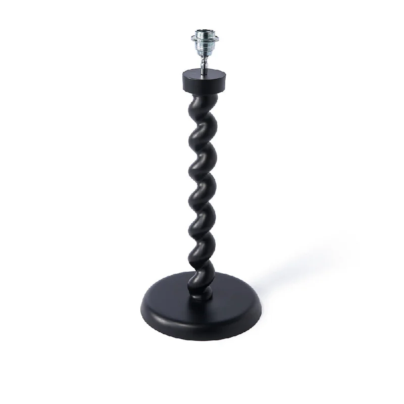 glass table lamps with a frosted surface for soft light diffusionPols Potten Twister Lamp  – Black (Base Only)