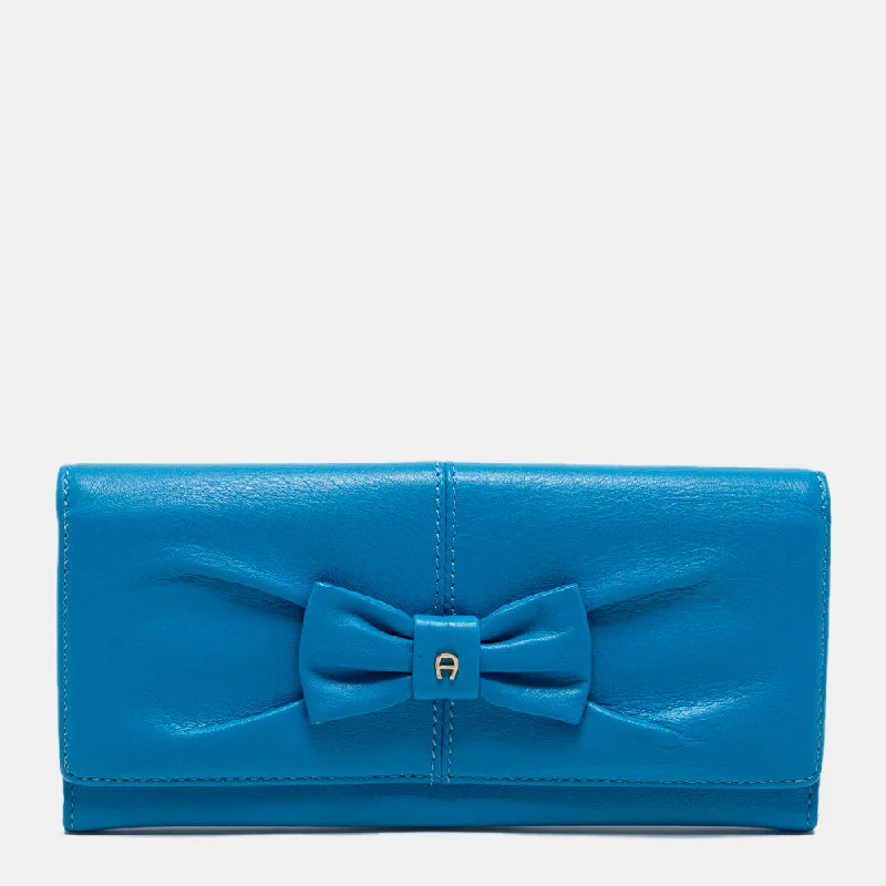 Lightweight money clips for travelAigner Blue Leather Bow Wallet