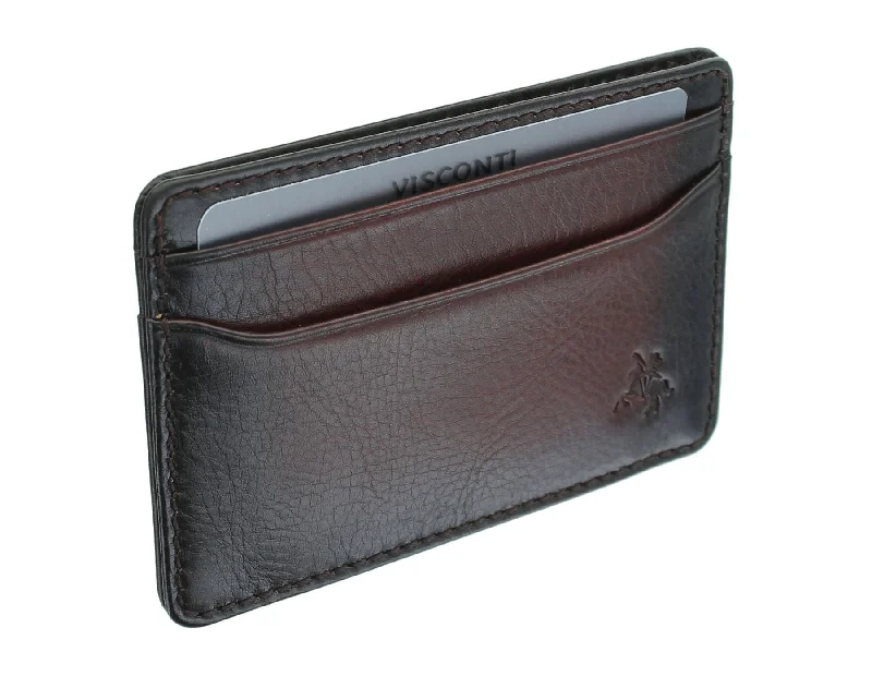 Money clips with RFID protectionMoney clips with RFID protectionMoney clips with RFID protectionVisconti Atelier Collection Evan Leather Credit Card Holder RFID blocking AT54